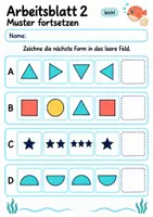 Vorschau - Arbeitsblätter - Muster fortsetzen Geometrie | Mathematik Klasse 4 | 10 Arbeitsblätter als PDF - Seite 2