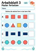 Vorschau - Arbeitsblätter - Muster fortsetzen Geometrie | Mathematik Klasse 4 | 10 Arbeitsblätter als PDF - Seite 3