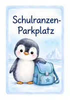Vorschau - Bildkarten - Pinguinklasse - Schulranzenparkplatz - 2 Varianten - Seite 1