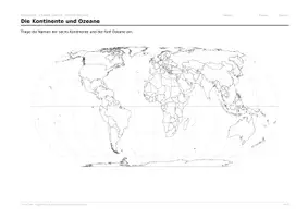 Vorschau - Arbeitsblätter - Stumme Karten Welt, Kontinente, Deutschland – mit Lösungen - Deckblatt