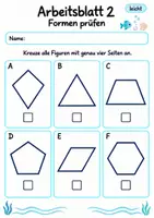 Vorschau - Arbeitsblätter - Vierecke erkennen Klasse 4 | Mathematik Klasse 4 | 10 Arbeitsblätter als PDF - Seite 2