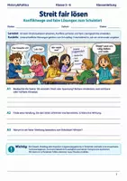 Vorschau - Arbeitsblätter - Streit fair lösen Arbeitsheft Klasse 5 bis 6 Schulstart Konfliktwege und faire Lösungen - Deckblatt
