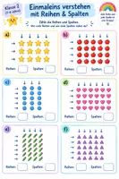 Vorschau - Arbeitsblätter - Reihen & Spalten – Multiplikation visualisieren - kostenloses - Seite 1
