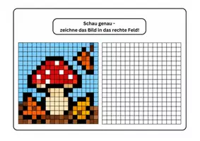 Vorschau - Arbeitsblätter - Pixelbilder Herbst - Pixelkunst mit 10 bunten Vorlagen 🍁🍂🍁 - Seite 2