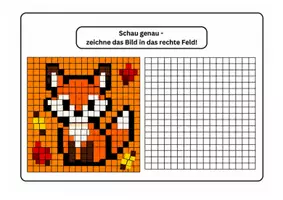 Vorschau - Arbeitsblätter - Pixelbilder Herbst - Pixelkunst mit 10 bunten Vorlagen 🍁🍂🍁 - Seite 3