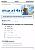 Vorschau - Arbeitsblätter - Wetter und Klima Klasse 7–8 Basisscreening - Deckblatt
