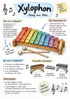 Vorschau - Arbeitsblätter - Lernplakat + AB mit Fragen zum Thema "Xylophon" + Lösungsblatt + Mindmap + Infografiken - Deckblatt