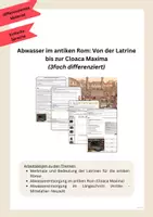 Vorschau - Arbeitsblätter - Abwasser im antiken Rom: Von der Latrine bis zur Cloaca Maxima (3fach differenziert) - Deckblatt