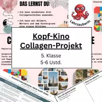 Vorschau - Unterrichtsreihen - Collage Kopf-Kino im Profil I Kunst Kl. 5 - Deckblatt