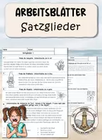Vorschau - Arbeitsblätter - Satzglieder Klasse 4 Arbeitsblätter - Deckblatt