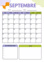 Aperçu - Affichage - Calendrier mensuel non daté – Animaux en origami - Page de couverture