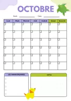 Aperçu - Affichage - Calendrier mensuel non daté – Animaux en origami - Page 1