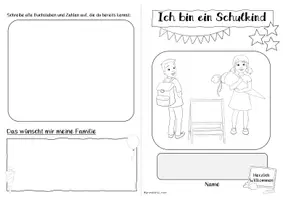Vorschau - Arbeitsblätter - Faltheft Einschulung Vorschule | Ich bin ein Schulkind FREEBIE Klasse 1 - Seite 3