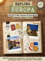 Vista previa - Unidades / Secuencias / Situaciones de Aprendizaje - PROYECTO ABP: Explora Europa | Geografía 3º ESO - Portada