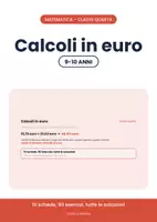 anteprima - Esercizi - 💶 Calcoli in euro classe quarta: la virgola in colonna - Pagina di copertina