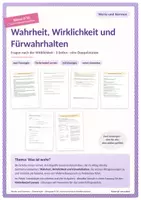 Vorschau - Arbeitsblätter - Wahrheit, Wirklichkeit, Fürwahrhalten - Deckblatt