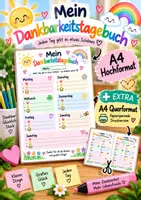Vorschau - Arbeitsblätter - 🌈 Mein Dankbarkeitstagebuch - Grundschule 🌈 - Deckblatt