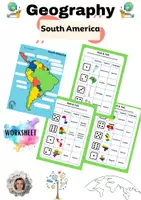 Vorschau - Arbeitsblätter - South America: Map, Capitals & Game - Deckblatt