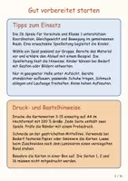 Vorschau - Spiele - Hallenspiele – 26 Spielkarten für Vorschule & Klasse 1: Sporthalle, Bewegungsspiele, Koordination, Gleichgewicht, Motorik, Teamspiele, Kita & Grundschule – illustrierte Spielanleitungen als PDF - Seite 1