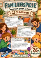 Vorschau - Spiele - 5 Spielsammlungen Spielen & Entdecken – 130 Spielkarten für Vorschule & Klasse 1: Regentage, Familienspiele, Naturspiele, Musikspiele, Ruhe & Konzentration, Wahrnehmung, Rhythmus, Kita & Grundschule als PDF - Seite 1