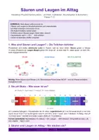 Vorschau - Unterrichtsreihen - Säuren und Laugen im Alltag pH-Wert, Indikatoren - Deckblatt