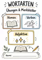 Vorschau - Arbeitsblätter - Wortarten - Nomen, Adjektive, Verben und Merkblätter - Deckblatt