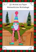Vorschau - Stundenentwürfe - Wichtel Weihnachten basteln Kunst - Weihnachtswichtel 3D Papierkegel - Seite 1