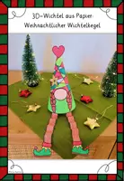Vorschau - Stundenentwürfe - Wichtel Weihnachten basteln Kunst - Weihnachtswichtel 3D Papierkegel - Seite 2