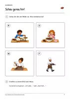 Vorschau - Arbeitsblätter - Das Geheimnis der Schokoladenwerkstatt – Deutsch Klasse 2: Leseheft, Lesen & Schreiben, Leseverständnis, Bildlesen in 3 Stufen, Wortschatz, Silben, Nomen, Geschichten schreiben, Arbeitsblätter mit Lösungen - Seite 2