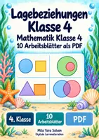 Vorschau - Arbeitsblätter - Lagebeziehungen Klasse 4 | Mathematik Klasse 4 | 10 Arbeitsblätter als PDF - Deckblatt