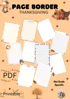 Vorschau - Arbeitsblätter - Thanksgiving & Herbst: Schmuckblätter - Deckblatt