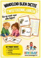 Voorbeeld - Bijendictee tweetekenklanken 2 lettertypes - Voorblad