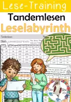 Vorschau - Arbeitsblätter - Lesetraining - Leselabyrinth - Tandemlesen - Lesen mit Partner - Deckblatt