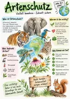Vorschau - Arbeitsblätter - Lernplakat + Arbeitsblatt "Artenschutz" + interaktive Lösung & MP3 + Mindmap + Infografik - Deckblatt