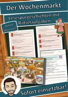 Vorschau - Arbeitsblätter - Der Wochenmarkt – Lesespurgeschichte mit Rätselaufgaben (Klasse 7) - Deckblatt