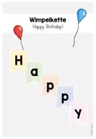 Vorschau - Mal- und Bastelvorlagen - Wimpelkette - Happy Birthday! - Deckblatt