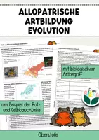 Vorschau - Arbeitsblätter - Geografische Isolation Artbegriff Allopatrische Artbildung Evolution - Deckblatt