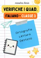 anteprima - Compiti in classe/Test - Verifica di fine I quadrimestre - Classe 3a - Pagina di copertina