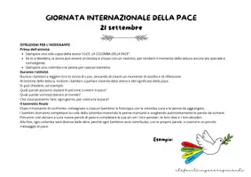 anteprima - Altro tipo di materiale - GIORNATA DELLA PACE - LUCE, LA COLOMBA DELLA PACE - Pagina 1