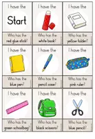 Vorschau - Spiele - I have … Who has …? – School Things | Englisch Grundschule - Seite 1