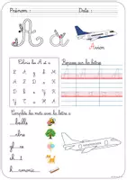 Aperçu - Feuilles d'exercices - Mon livret des lettres cursives - Véhicules - Page 1