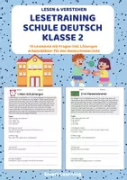 Vorschau - Stundenentwürfe - Leseverständnis Schule – Klasse 2 | 10 Lesetexte mit Fragen & Lösungen - Deckblatt