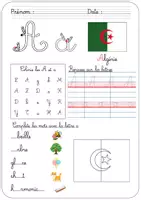 Aperçu - Feuilles d'exercices - Mon livret des lettres cursives - Drapeaux - Page 1