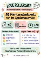 Vorschau - Arbeitsblätter - Spanisch Grammatik Tests A1/A2 – 40 Mini-Lernstandschecks - Seite 1