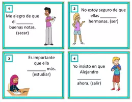 Vorschau - Stationenlernen - Subjuntivo: Spanische Karten Konjunktiv: Tarjeta de tarea en Español - Deckblatt