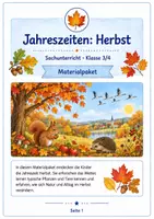 Vorschau - Unterrichtsreihen - Die Jahreszeiten: Herbst Sachunterricht Klasse 3 bis 4 - Deckblatt