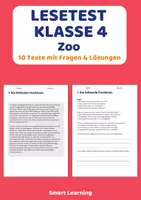 Vorschau - Stundenentwürfe - Lesetest Klasse 4 – Zoo | 10 Texte mit Fragen & Lösungen - Deckblatt