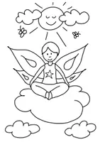 Vorschau - Mal- und Bastelvorlagen - Yoga Ausmalbild Schmetterling - Seite 1