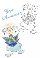 Vorschau - Mal- und Bastelvorlagen - Yoga Ausmalbild Schmetterling - Deckblatt