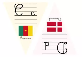 Aperçu - Feuilles d'exercices - Promo - Kit lettres thème des drapeaux - Page 2